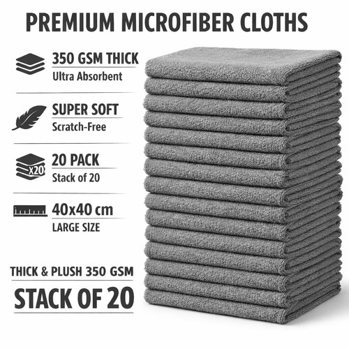 Microfiber cleaning cloths - microfiber, 350