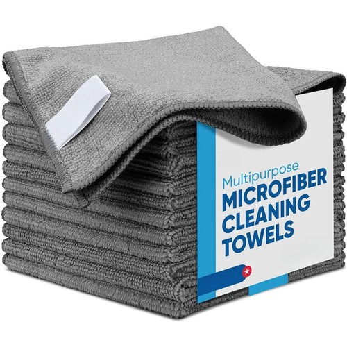Grey microfibre cloths drying - grey,