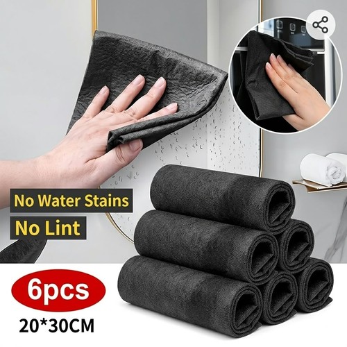 Grey microfibre cloths - 6x,